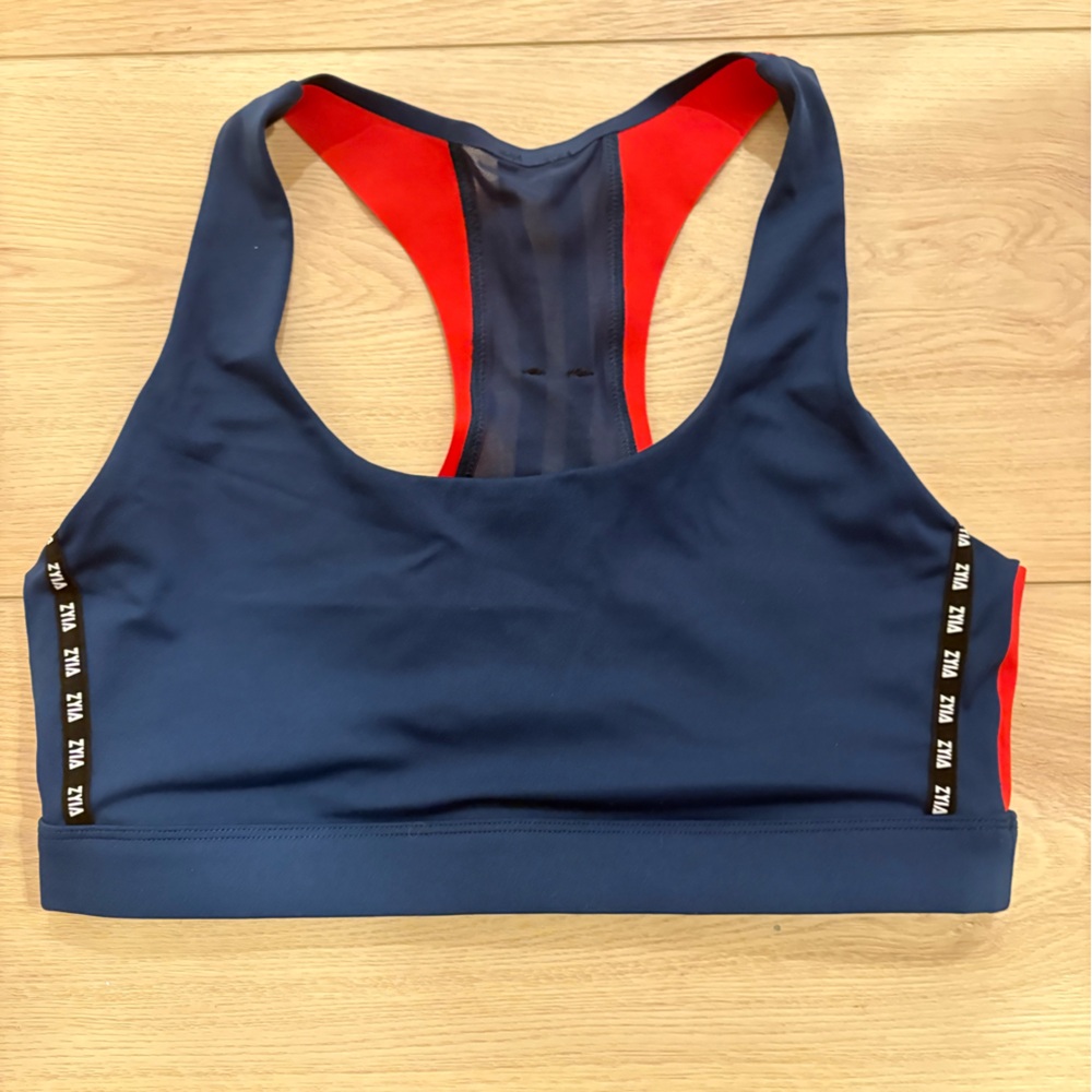 ZYIA Navy and Red Sports Bra